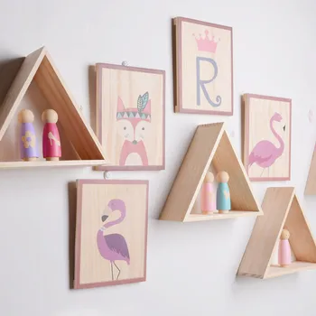 

Pine Decorative Wall Shelf Storage Rack Organization Kitchen / Children's Room DIY Wall Decoration Frame Home Decoratio