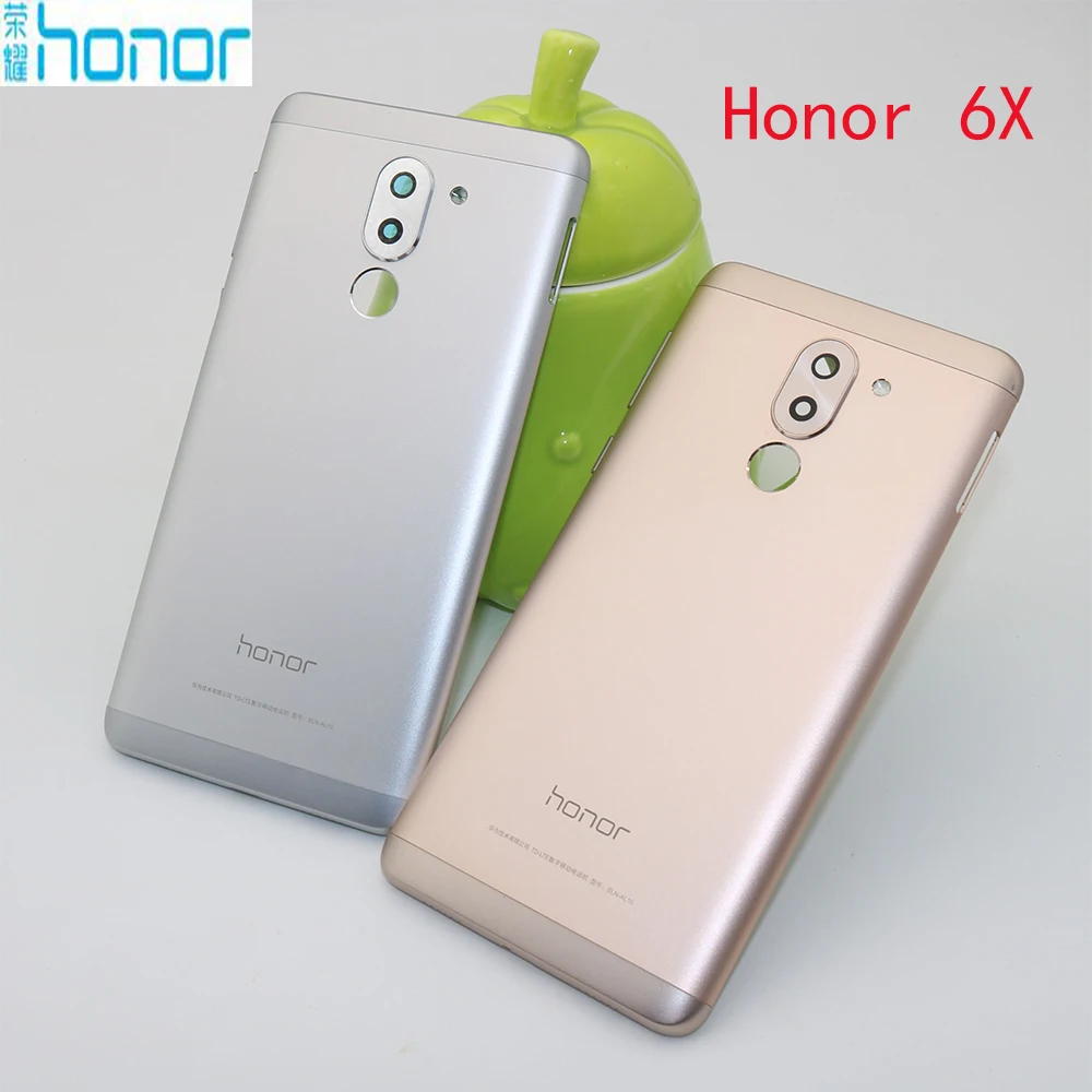 Чехол на заднюю крышку батарейного отсека для huawei Honor 6X+ объектив камеры+ Кнопки громкости питания+ гибкий кабель для сенсорного датчика ID Finger Key