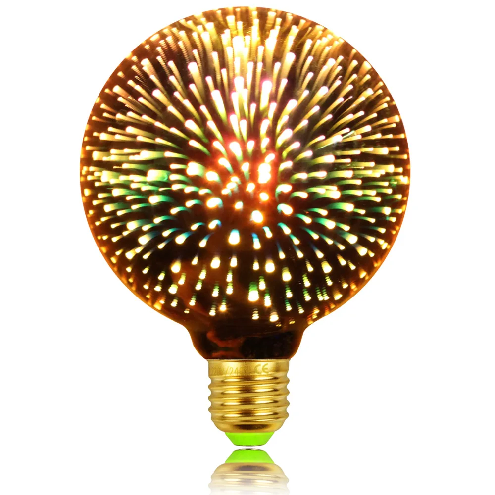 TIANFAN Led Bulbs 3D Light Bulb Firework 4Watts AC85-265V Decorative Edison G95 Gold | Лампы и освещение