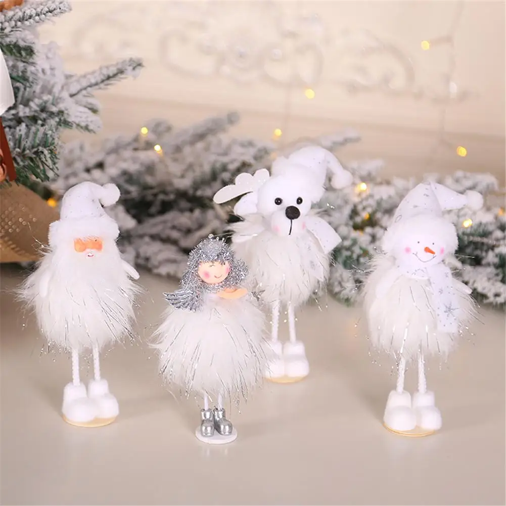 Navidad Рождественский плюшевый Ангел подвеска с Санта Клаусом стоящая осанка кукла