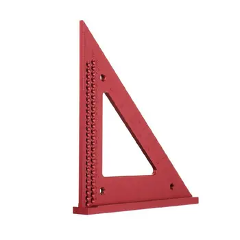 

Metric Triangle Ruler Aluminum Alloy Woodworking Hole Positioning Gauge 90 45 H55A