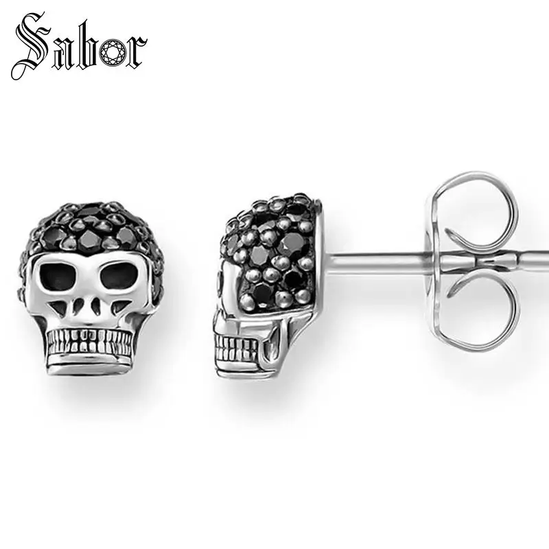 Женские серьги гвоздики серебристого цвета с цирконом|Серьги-гвоздики| |