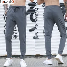 HOWE AO, весенне-осенние шелковые мужские спортивные штаны для тренировок, облегающие спортивные мужские дышащие штаны для бега
