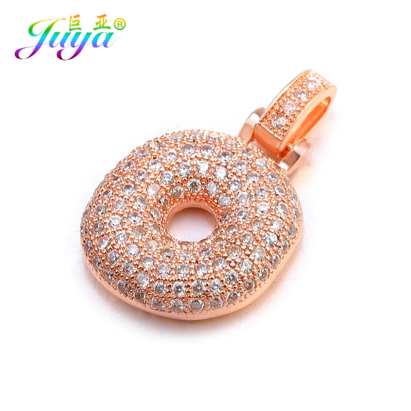 Rose Gold Juya DIY 26 буквы алфавита кулоны с надписями принадлежности для женщин и мужчин модный микро-паве Циркон ручной работы Изготовление ювелирных изделий - Окраска металла: Rose Gold