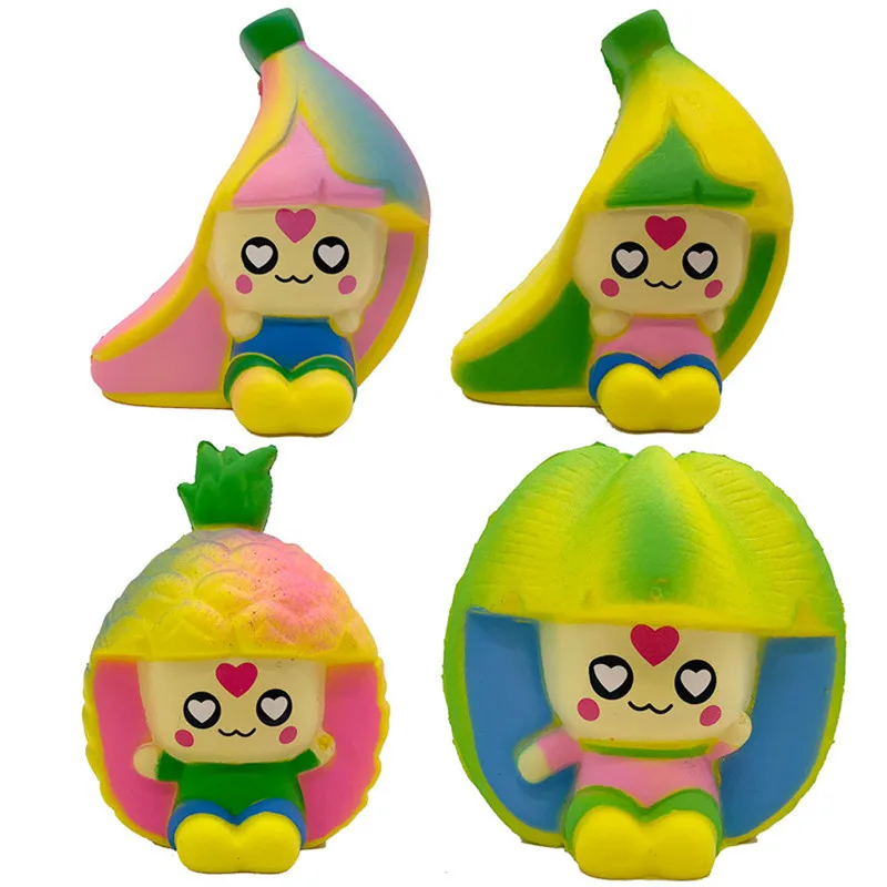 Мягкая игрушка фрукты медленно поднимающаяся антистрессовая игрушка Kawaii пищащая игрушка для детей фруктовая кукла сжимающая игрушка Развивающие и обучающие игрушки