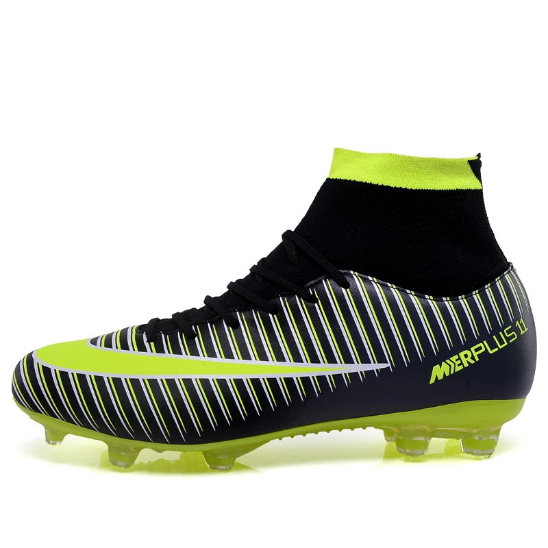 

football shoes for men high cleats soccer original With Socks Professional Football Boot FOOTBALL WITH ANKLE BOOTS