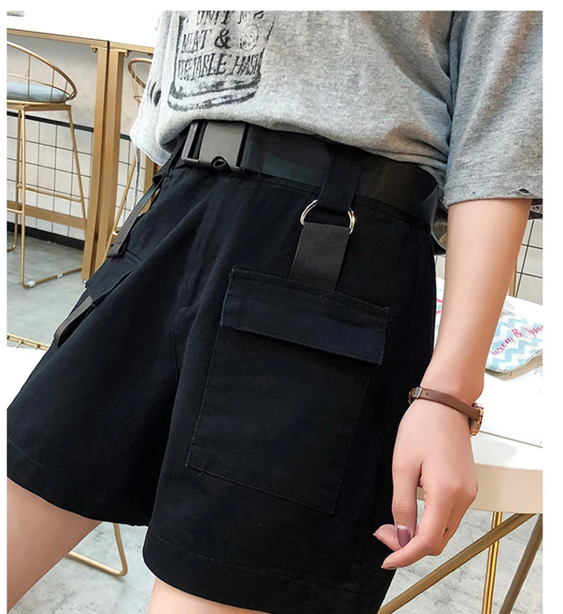 Plus Size Women Summer Shorts With Belt 2020 Fashion Casual Streetwear Cargo Shorts Army Green Short Femme short mujer birddog shorts