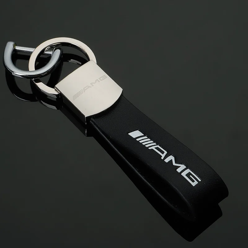 

Fashion collection! Audi RS leather car logo metal keychain 4S shop authentic sales