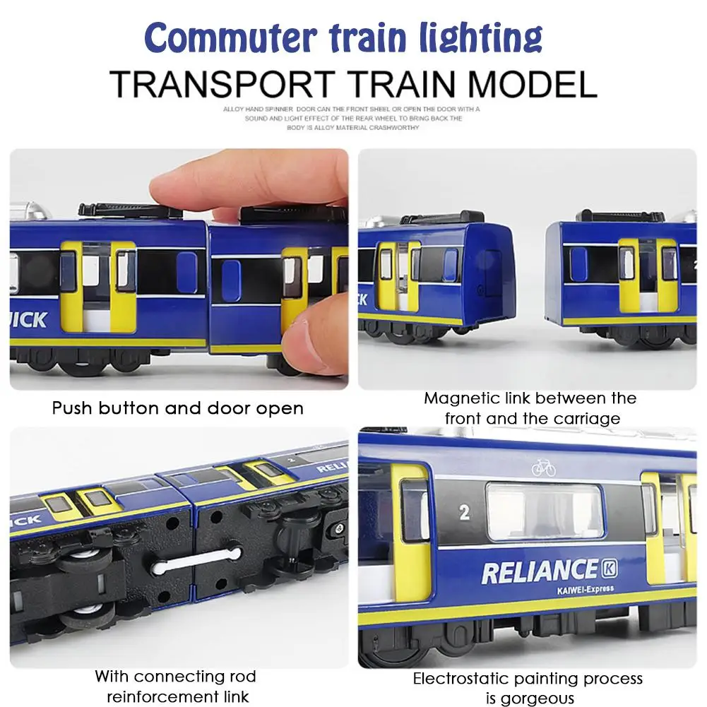 Модель 1: 87 игрушечный поезд, набор для автомобиля, высокоскоростная железная дорога из сплава, игрушечный светильник в форме поезда метро, модель рельса для детей, подарки