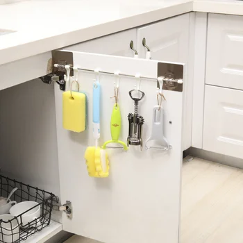 

2PCS Hook Rack Stainless Steel Duster Cloth Adhesive Towel Rack Wall Mounted Hangers for Kitchen