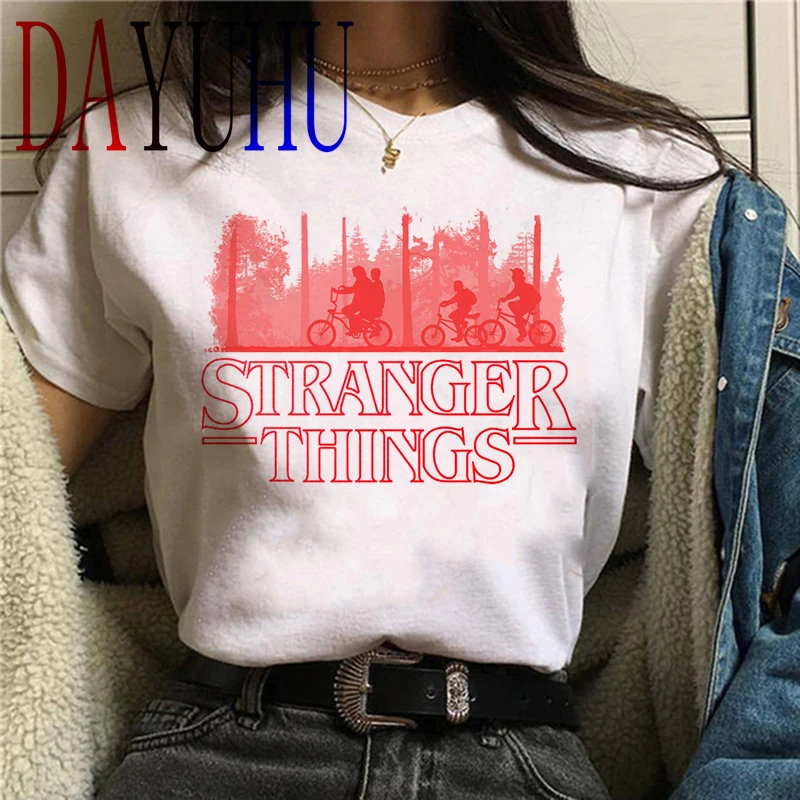 stranger things Season 3 T Shirt Women Harajuku New Tshirt Funny 90s Female Graphic T-shirt Ullzang Upside Down Top Tees Cartoon
