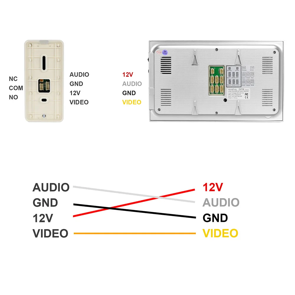 HomeFong Wired Video Intercom for Home Door Phone Apartment System  7 Inch Screen Monitor Doorbell Call Panel Talk Record Unlock