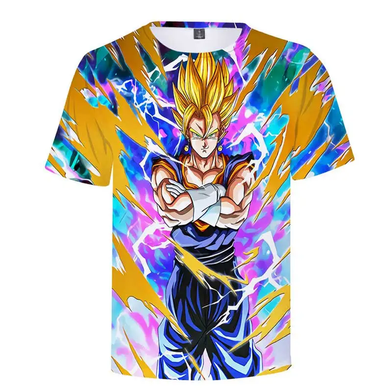 dragon ball Z Super Saiyan vegeta 3d принтом для детей, футболка в стиле японского аниме футболка Летняя модная детская одежда, футболка на 3-8, 9, 10, 12 лет - Цвет: As Photo