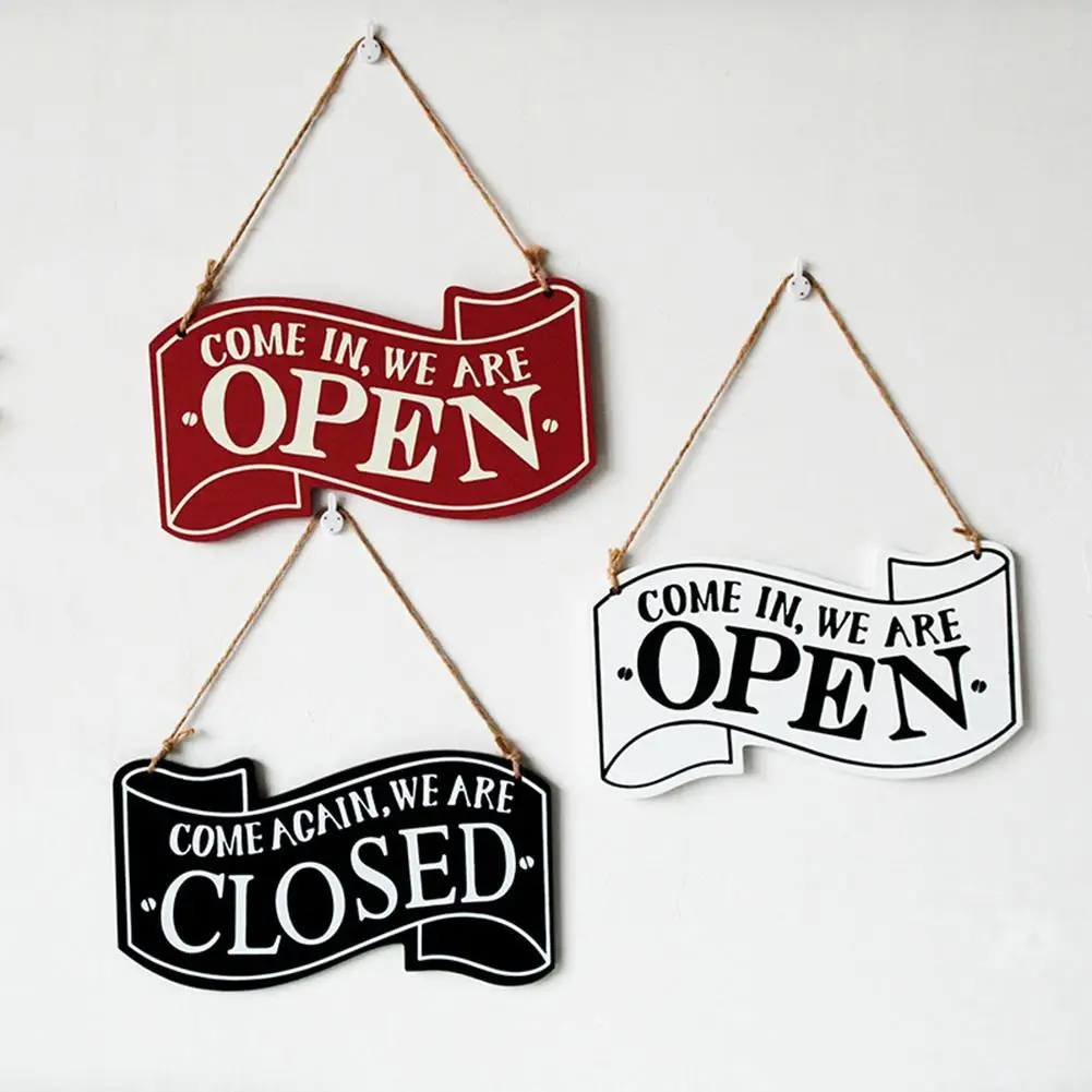 Euro Style Double-sided Wooden House Doorplate Home Shop Coffee Hanging Decor Wood Crafts Ornaments Decoration | Дом и сад