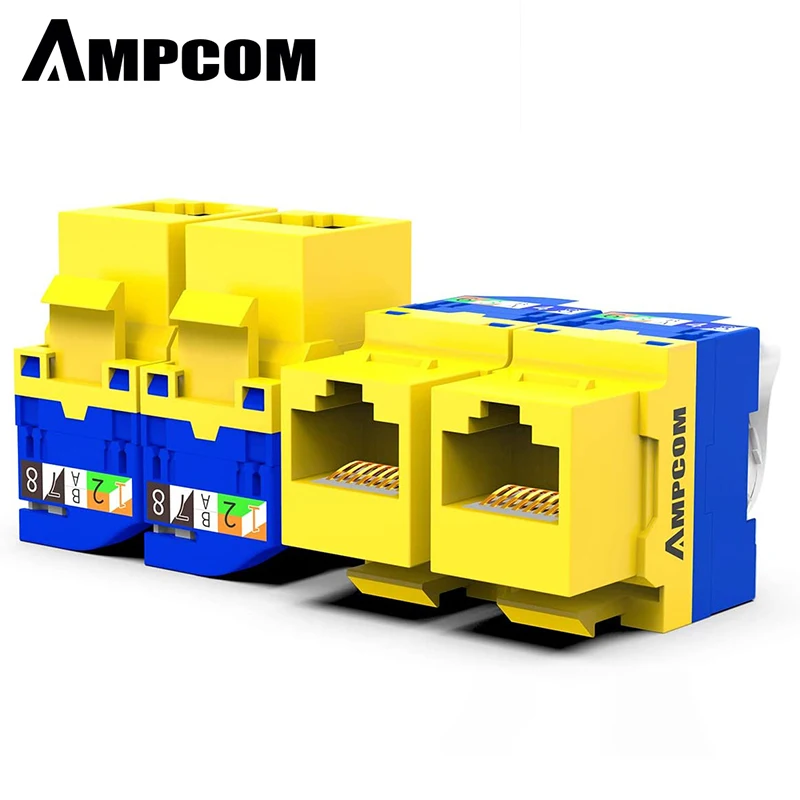 AMPCOM 10-Pack CAT6 RJ45 инструмент без ключа, без пробойника, инструмент, требуемый разъем модуля UTP, желтый AMPCOM 10-Pack CAT6 RJ45 инструмент без ключа, без пробойника, инструмент, требуемый разъем модуля UTP, желтый