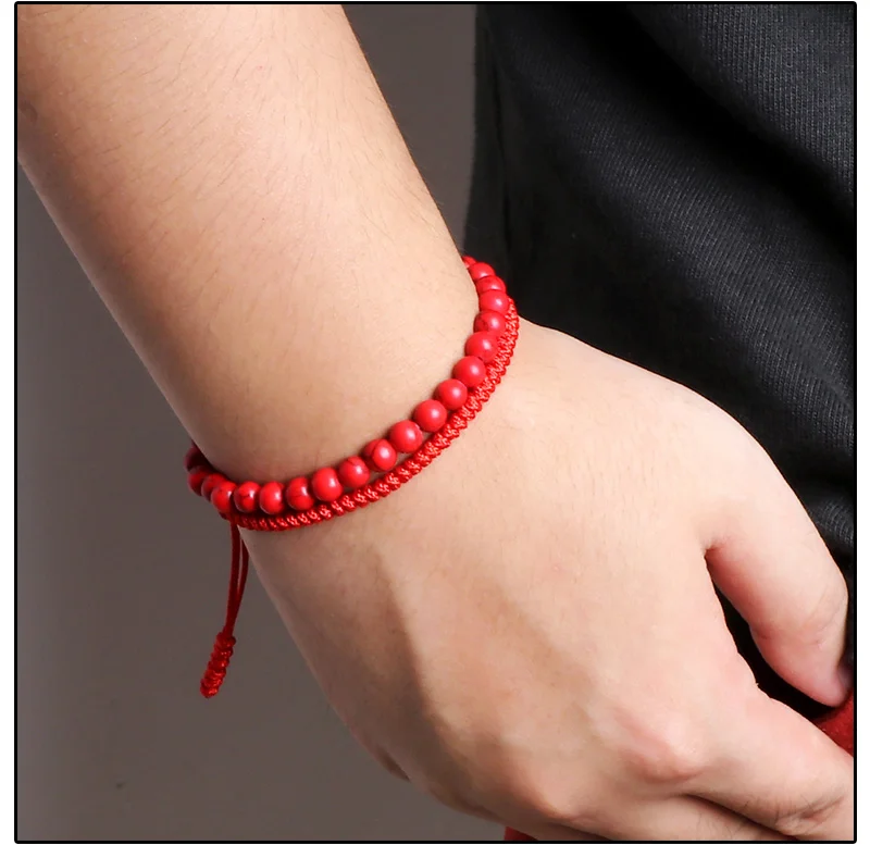 Bracelet amoureux pour deux rouge