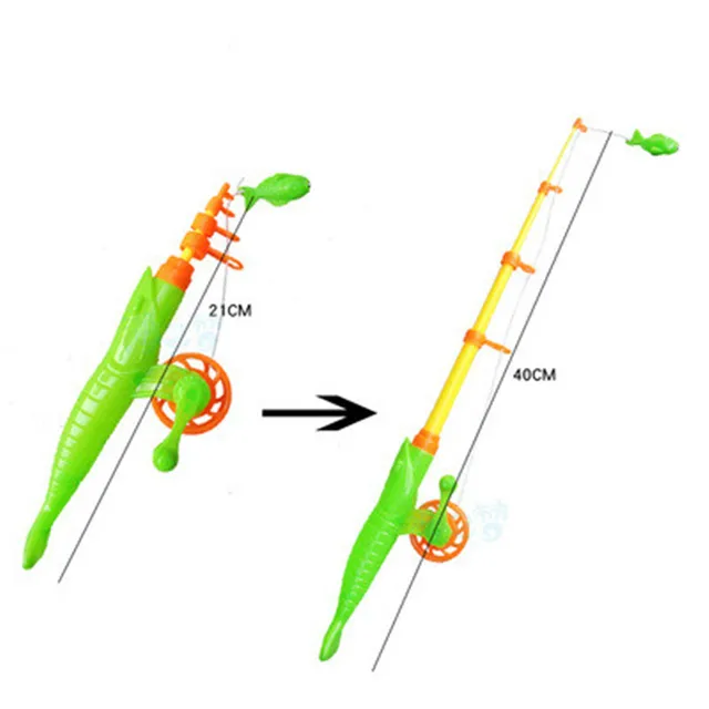 1PCS Fishing Games Children 40cm Magnetic Rod Toy Plastic Retractable Pole for Kids 1