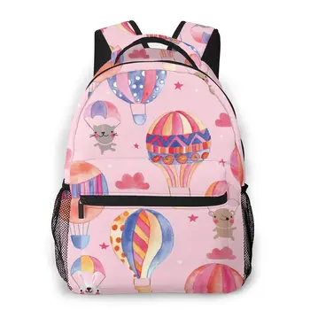 

Women Backpack School Bag for Teenage Girls Hot Air Balloon Pink Pattern Female Laptop Notebook Bagpack Travel Back Pack 2020