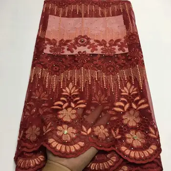 

2020 New French Net Lace Fabric Latest African Lace Fabric With Embroidery Mesh Tulle Lace Fabric High Quality Nigerian Lace