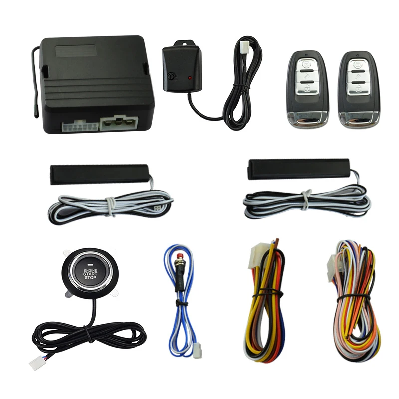 

Car One start stop button Car Keyless Entry Engine Start car Alarm System with Vibration Sensor Push Button Remote 12v autostart