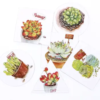 

40pcs/lot Cute Succulents Plants Sticker Decoration Stationery Label Diary Paper Sticker DIY Album Luggage Office Supplies