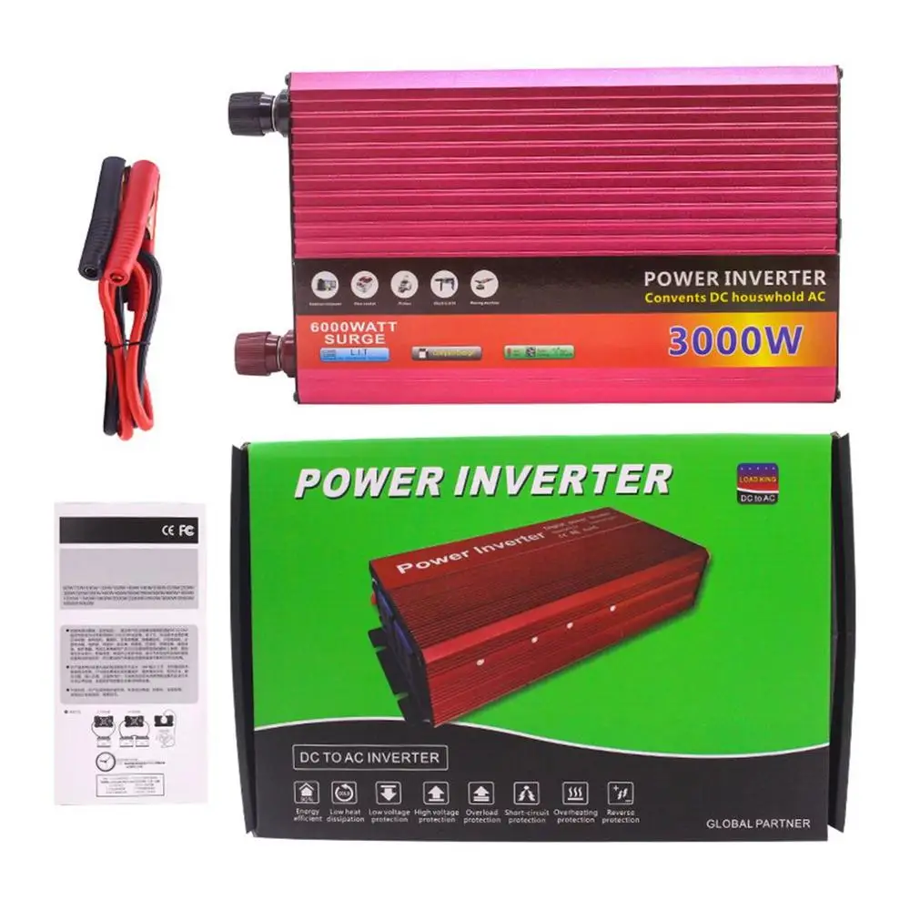 24V-220V Модифицированный синусоидный инвертор DC 12 V/24 V к переменному току 220V 3000W с универсальным гнездом USB Порты и разъёмы для автомобиля на солнечной батарее Мощность инвертор - Цвет: 24V-220V