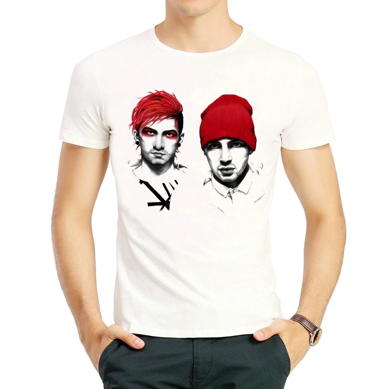 Twenty One футболка пилоты белого цвета мужская одежда с коротким рукавом Twenty One Pilots логотип футболка Майки футболки мужской группы футболка
