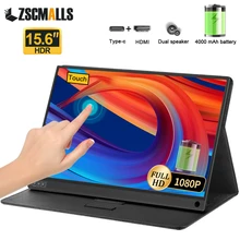 15.6 ekran dotykowy + przenośny Monitor baterii do przełącznika PS4 Xbox Laptop PC TV telefony komórkowe monitory do gier rodzaj USB C + HDMI 1080