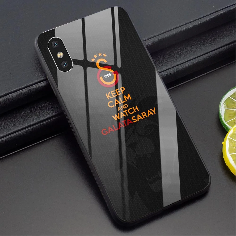 Чехол для телефона Galatasaray SK из закаленного стекла для iPhone Xs Max X 6 6S XR 8 Plus 7 5s 5 SE Slim - Цвет: K1022907