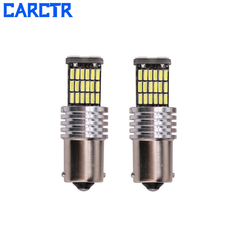 

CARCTR 2 PCS Car Brake Lights Super Bright 1156 4014 45SMD Turn Signal Lights 12V 6500K Car Reverse Lights Car Signal Lamps