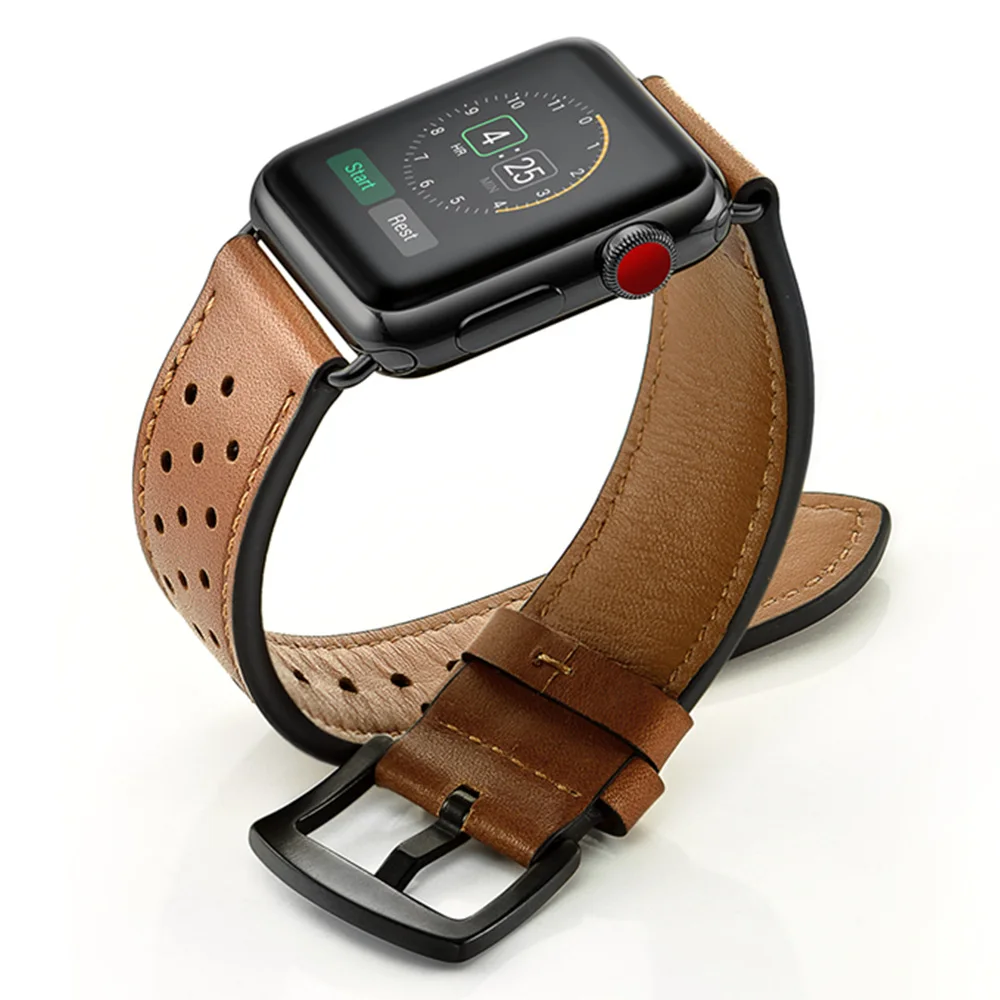Кожаный ремешок для apple watch 4 5 band 44 мм 40 мм iWatch 42 мм 38 мм ремешок первый слой натуральная кожа ремешок для apple watch 3 2