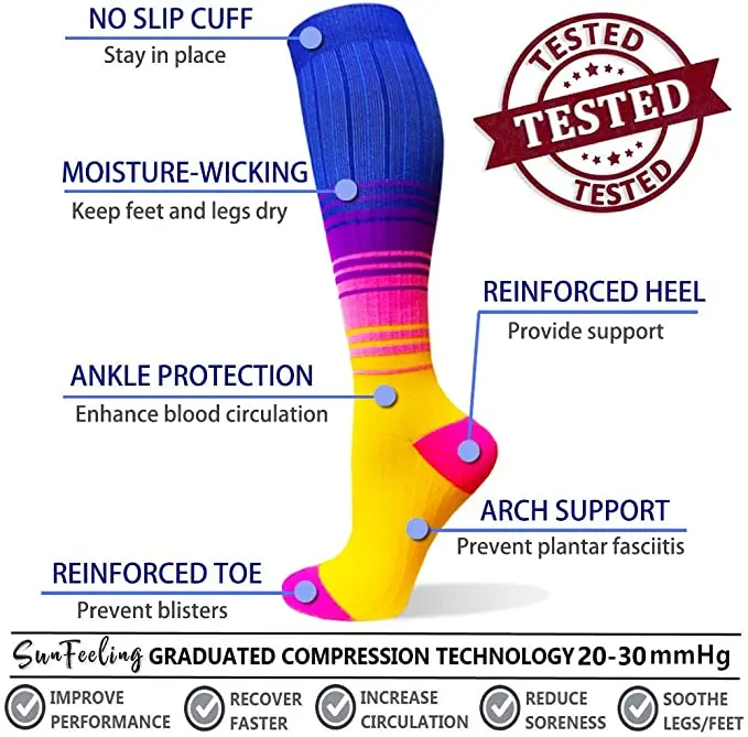 Compression Stockings Hiking Cycling Pressure Varicose Vein Stocking Yoga Golf Workout Wightlifting Socks Best Gift For Nursing