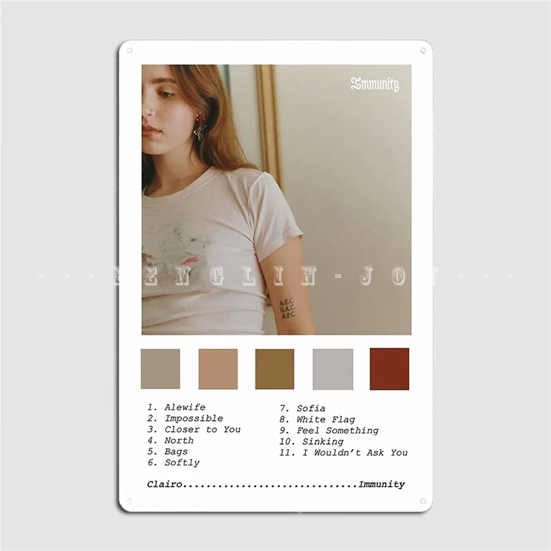 

Clairo Immunity Metal Plaque Poster Painting Décor Party Cinema Kitchen Printing Tin Sign Poster