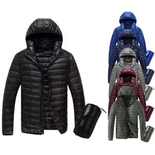 Уличная одежда, пальто, мужской повседневный ультра-светильник, длинный рукав, сплошной цвет, с капюшоном, чехол для переноски, теплое пальто, doudoune homme abrigos hombre