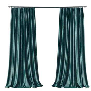 

Custom curtains Nordic luxury Jacquard green shading flannel livingroom bedroom window cloth blackout curtain M847