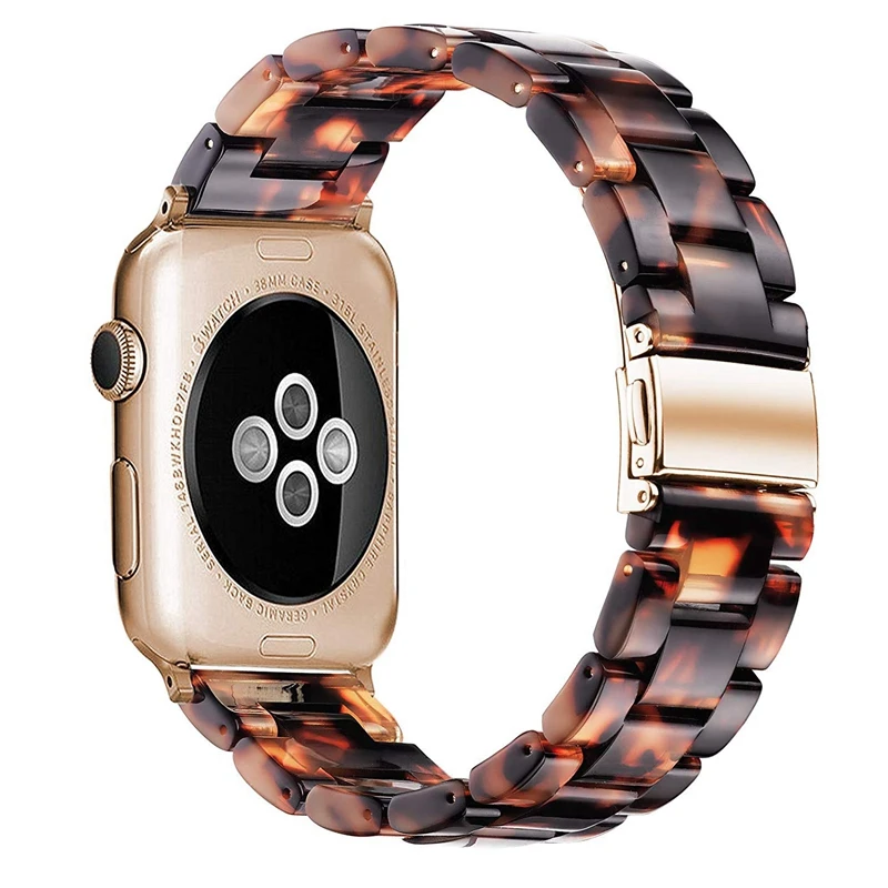Ремешок из смолы совместимый с Apple Watch Band 42 мм 44 Series 3 4 модный ремешок для часов
