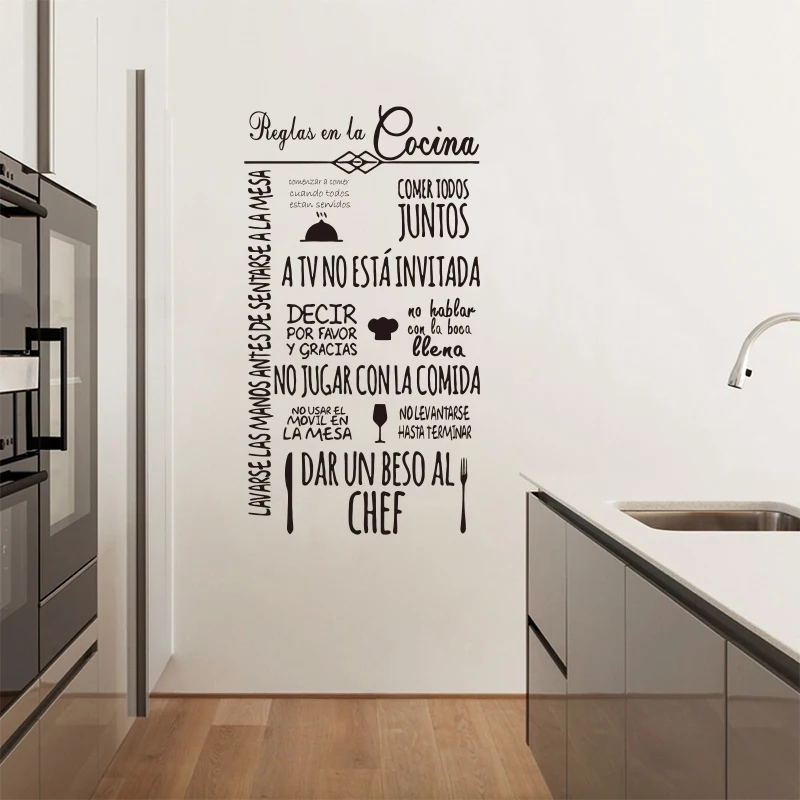 Виниловые наклейки на стену фраза правила кухни семейные наклейки для стен художественные обои для кухни украшение дома SP-036