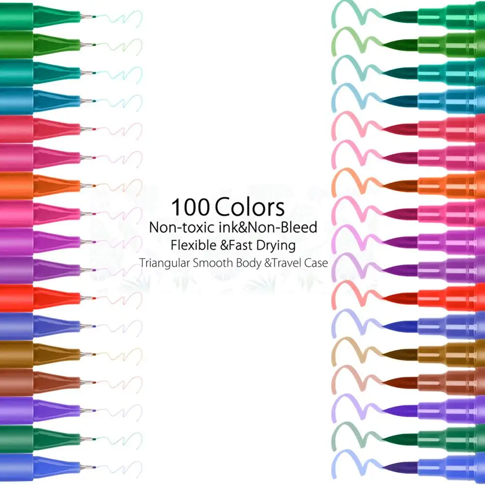 60, 72, 100 цветов, акварельные маркеры для рисования, набор для рисования, профессиональная кисть для рисования, набор ручек, двойной наконечник для школьного искусства