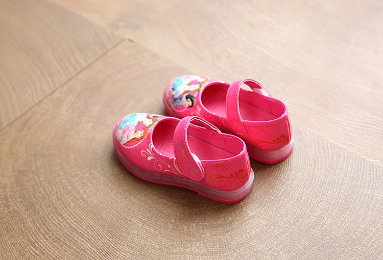 Детская обувь с подсветкой; модные детские сандалии принцессы Анны и Эльзы с подсветкой; милые мягкие дышащие танцевальные туфли-балетки; Modis