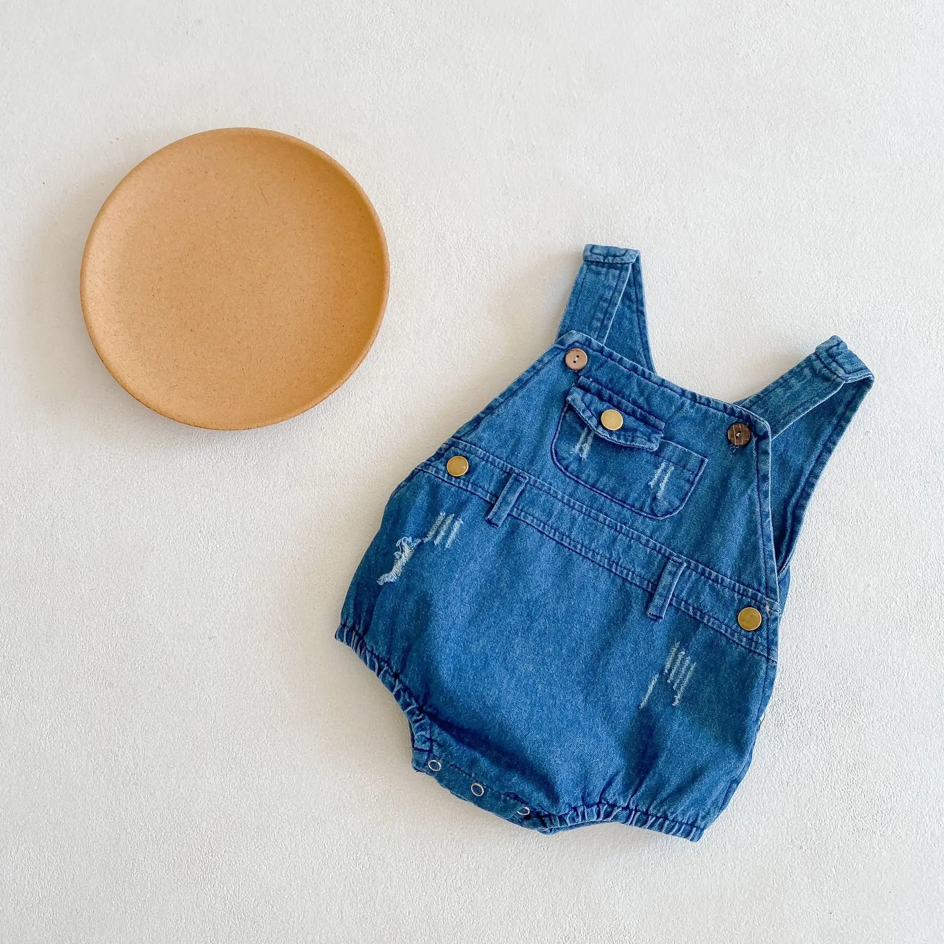 Baby Clothing Set luxury 2022 Summer New Baby Overalls Boys Girls Denim Overalls Kids Jumpsuit Korean Fashion Children Denim Shorts Baby Clothing Set classic