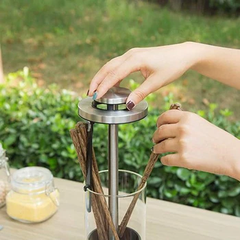 

Visible Glass Chopsticks Cage With Lid Cutlery Storage Tank Household Cartridges Drain Rack Kitchen Supplies