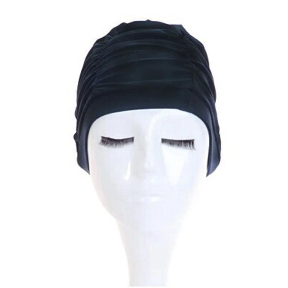 Navy Blue Универсальная Женская водонепроницаемая шапочка для плавания ming, душ для купания, силиконовая шапка - Цвет: Navy Blue
