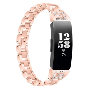 

Fashion Replacement Stainless Steel Chain Bracelet Strap Adjustable Bands Strap ForFitbit Inspire Watch