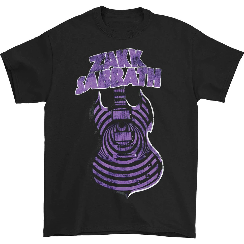 

Zakk Sabbath Men'S Purple Guitar Tour Tee T-Shirt Black Streetwear Tee Shirt