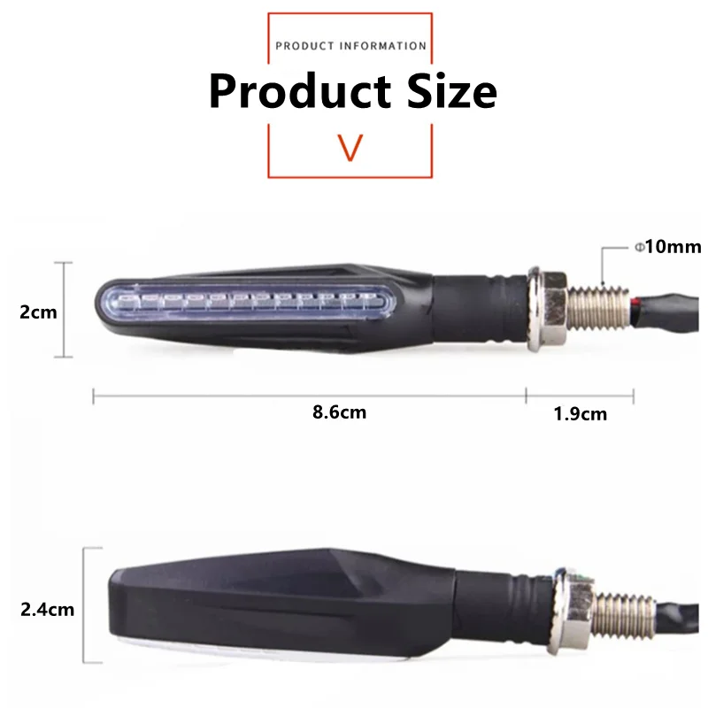 Universal Motorcycle Turn Signal Light 12V Led Moto Flowing Water Blinker Bendable Motorcycle Flashing Lights Signal Lamp