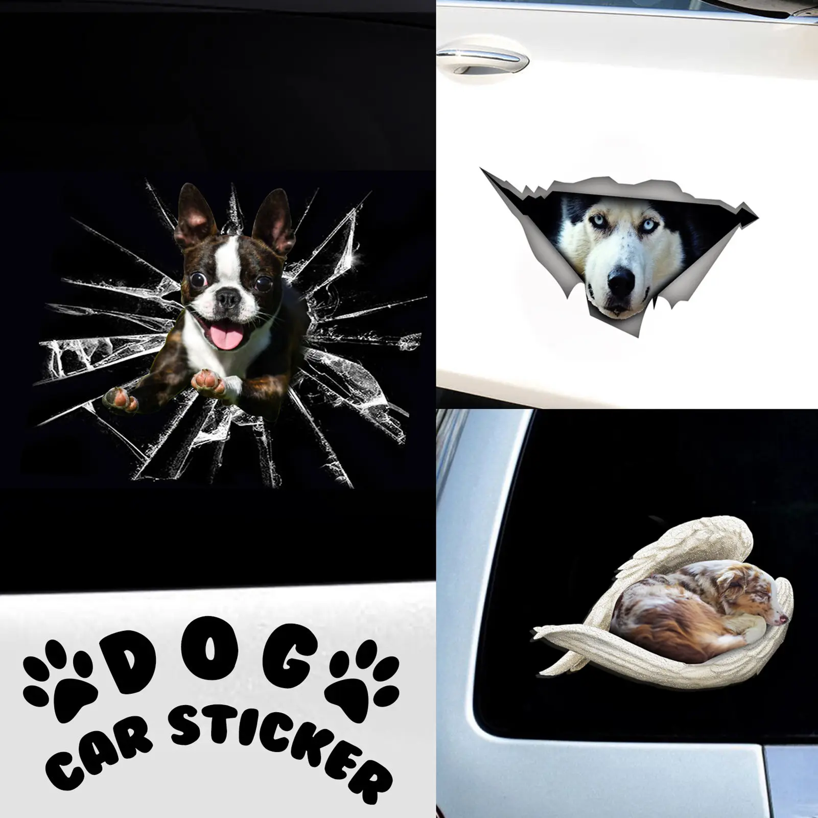 

Creative Home Car Wall Windows Decoration Sticker PVC Dog Crack Car Sticker Bulldog Crack Toilet Sticker Fridge Laptop Sticker