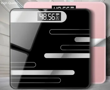 

HQ bathroom floor body scale glass smart electronic scales USB charging LCD display body weighing home digital weight scale