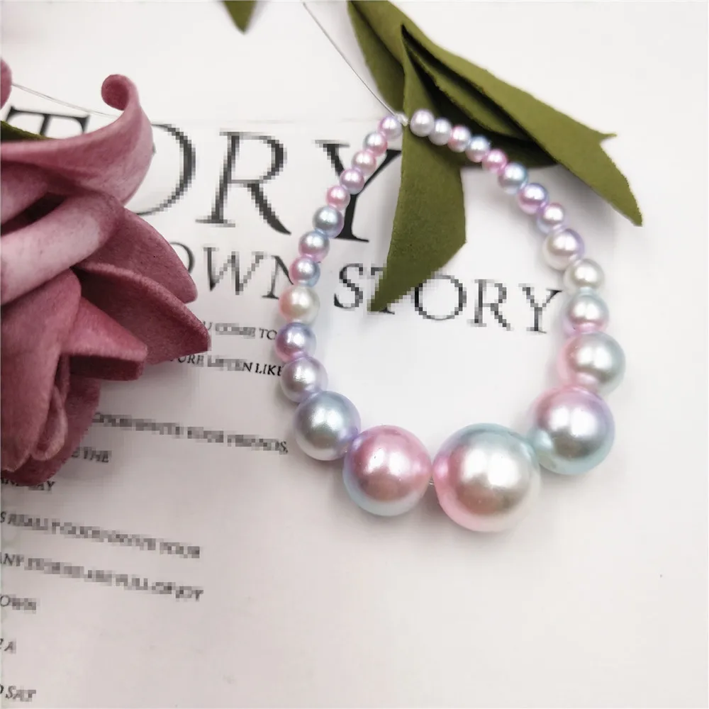 250Pcs Mix Size 3-12mm Beads with Hole Colorful Pearls Round Acrylic Imitation Pearl Beads DIY for Jewelry Making Accessories