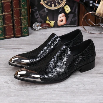 

trend Lofo shoes Fashion casual men's shoes leather snakeskin low-grade high-end occasions Oxford shoes