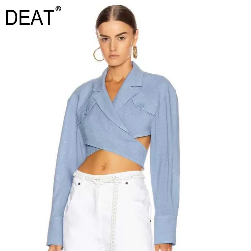  DEAT 2020 new Spring and fashion women clothes Trend Crossing Hollow Out Shirt Sexy crop blouse den